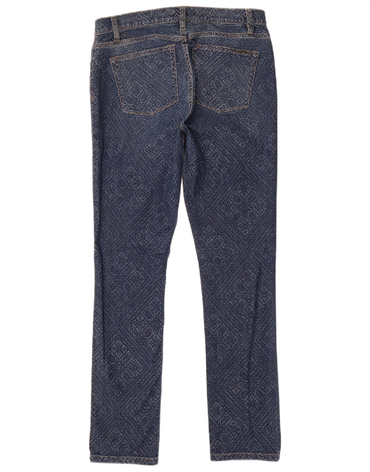 Ralph Lauren - Vaqueros ajustados para mujer US 8 mediano W32 L31 algodón geométrico azul
