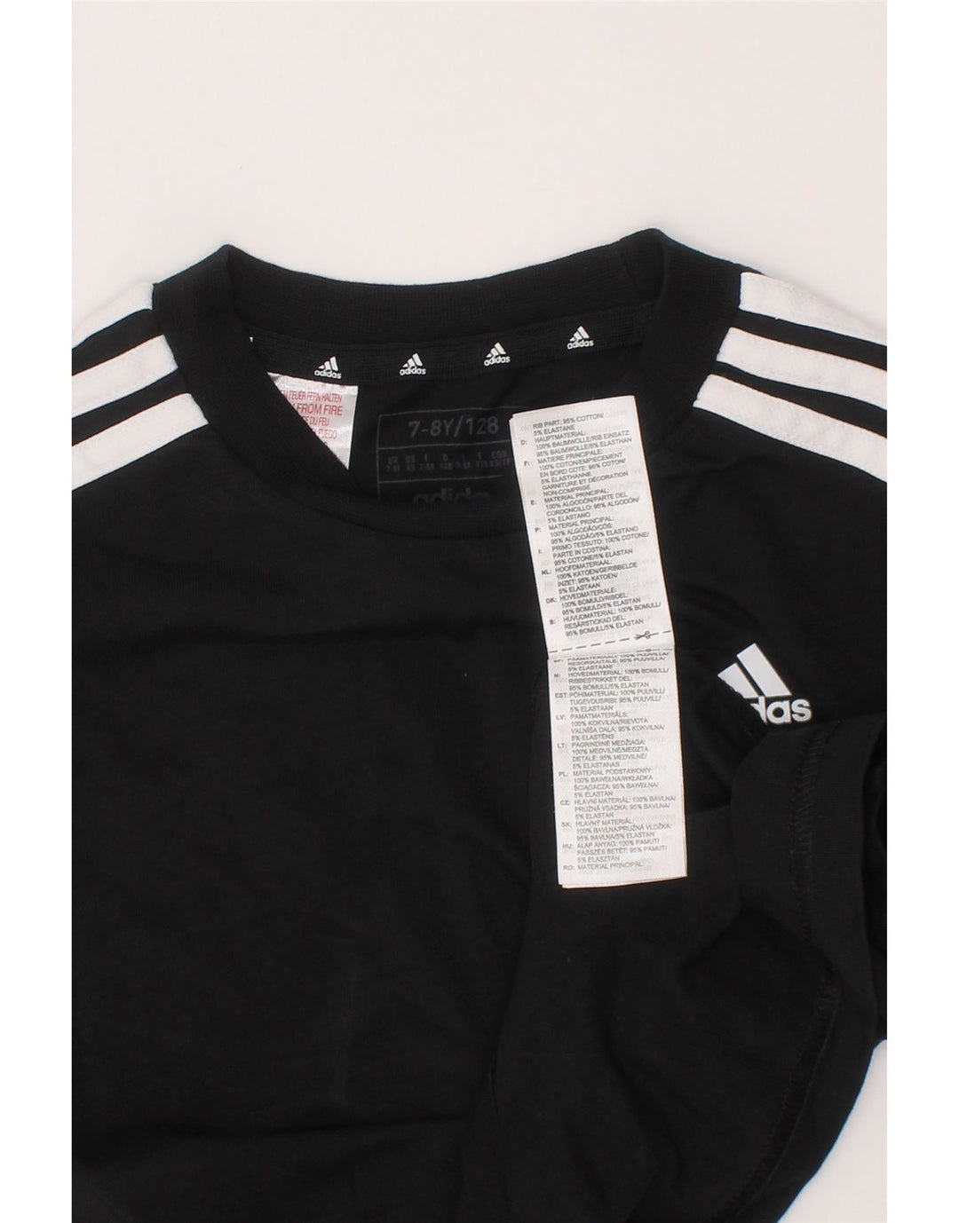 Adidas Camiseta Niño Top 7-8 Años Negro Algodón