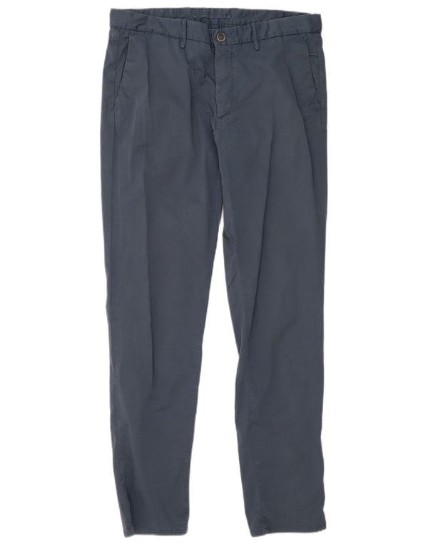 Massimo Dutti Pantalón Chino Slim Fit para Hombre EU 44 Large W34 L32 Algodón Azul