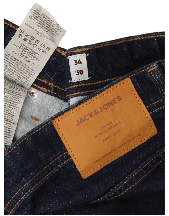 Jack & Jones Vaqueros Rectos Hombre W34 L30 Algodón Azul Marino