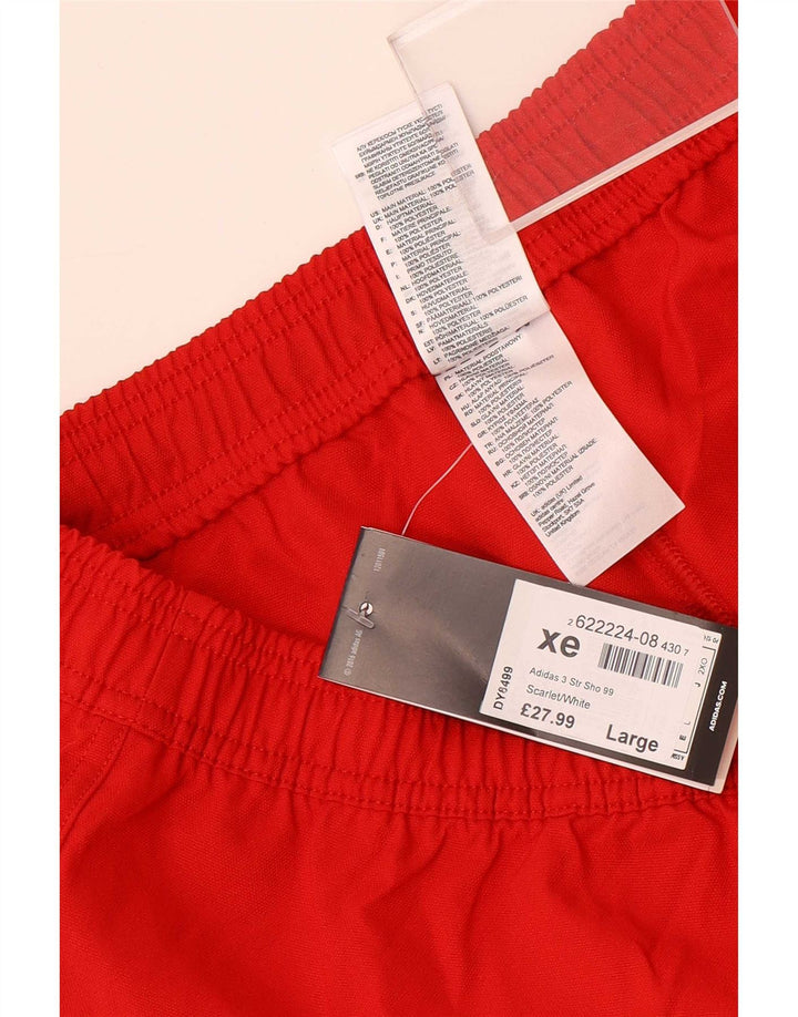 Adidas - Pantalones cortos deportivos para hombre, talla grande, poliéster rojo
