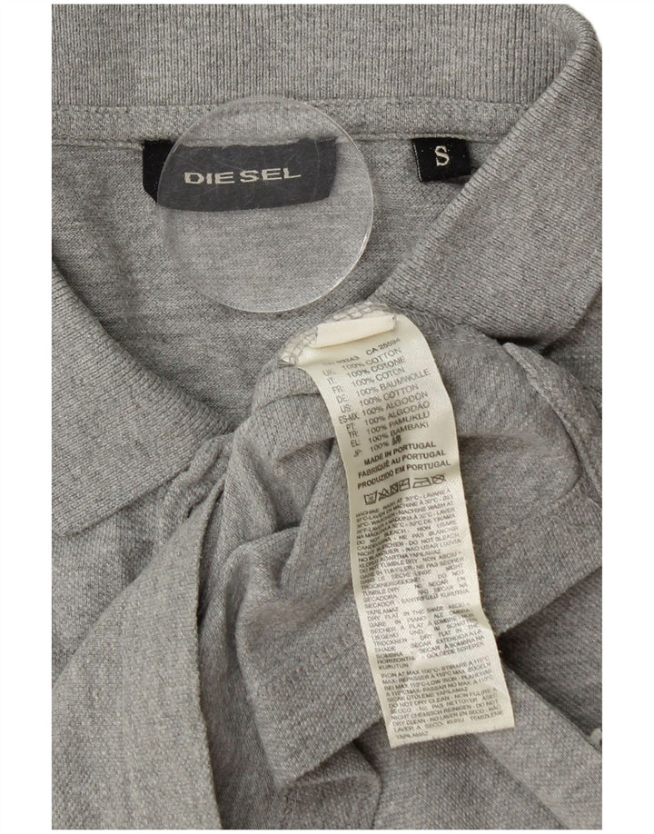 DIESEL Polo gráfico para hombre de algodón gris pequeño