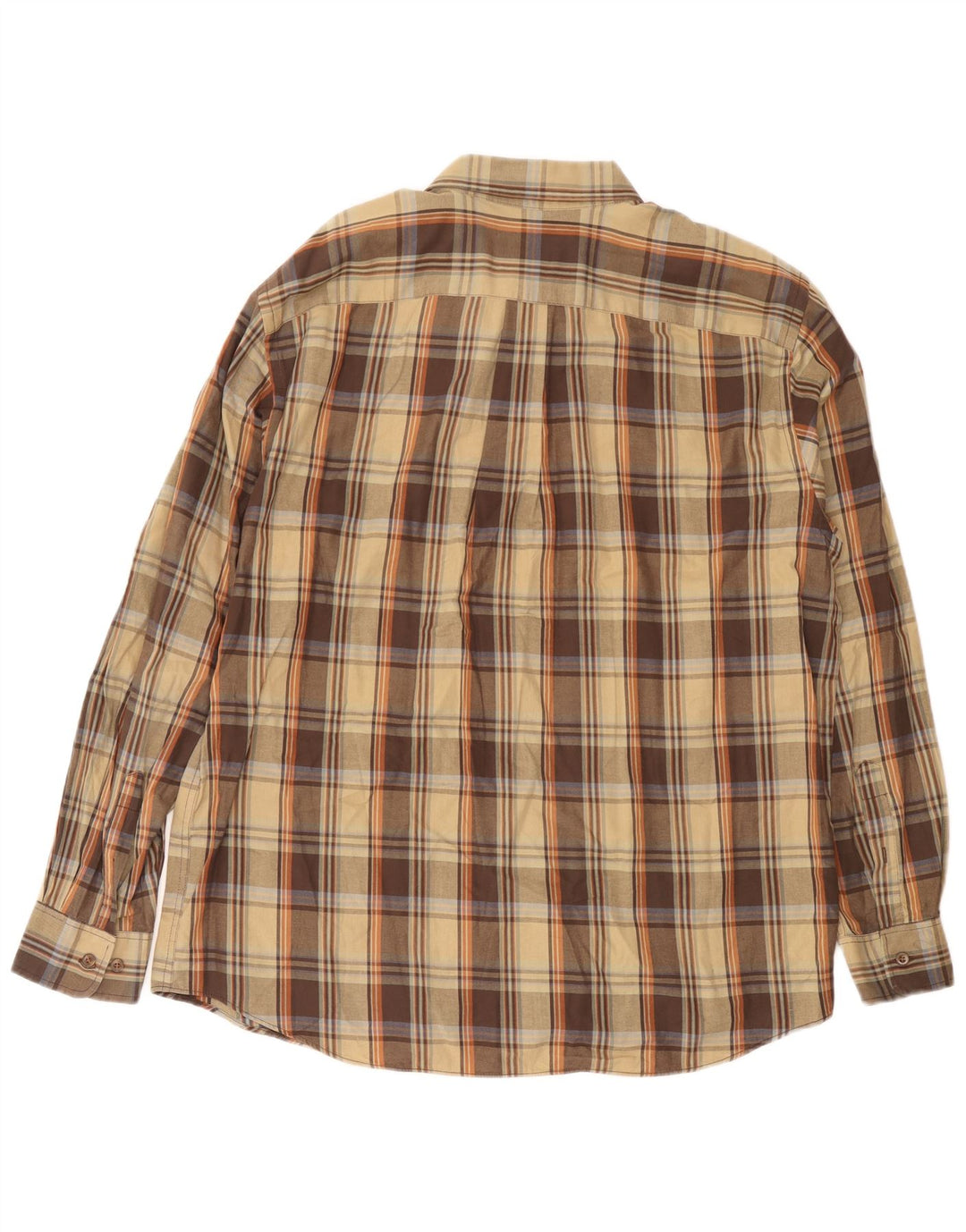 EDDIE BAUER Camisa de franela de ajuste relajado para hombre Algodón a cuadros marrón grande
