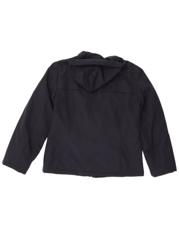 Marella Chaqueta cortavientos con capucha para mujer UK 40 Mediana Azul marino Poliéster