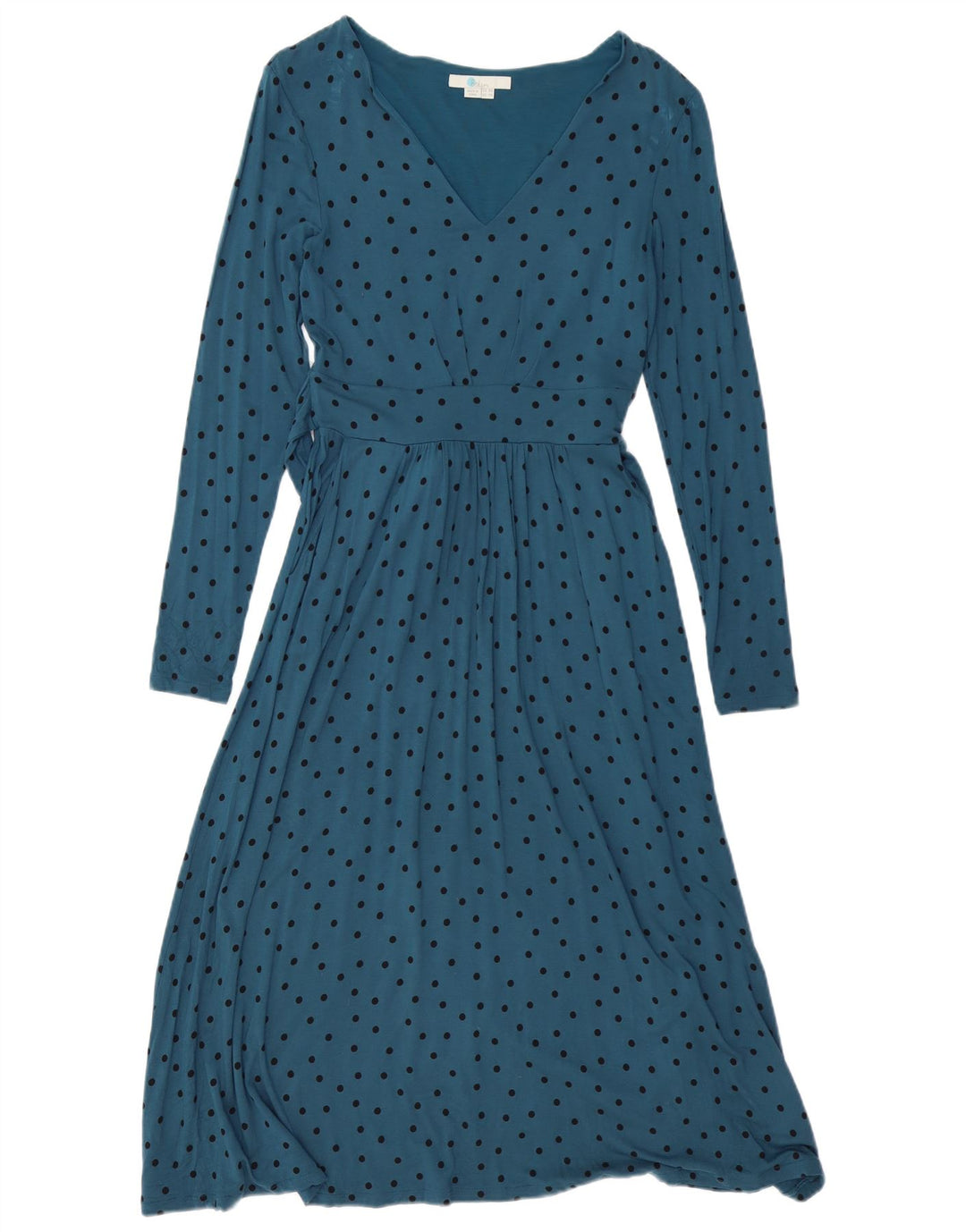 BODEN Vestido largo de manga larga para mujer UK 8 Small Viscosa de lunares azules