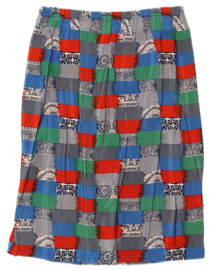 Falda recta vintage para mujer W30 medio multicolor geométrico