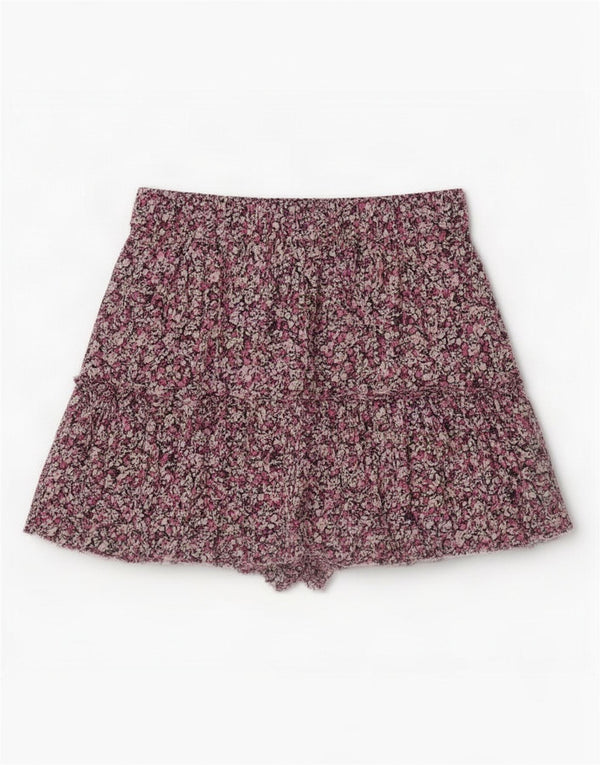 Zara Mujer Pantalones Cortos Casuales Pequeños W26 Púrpura Floral