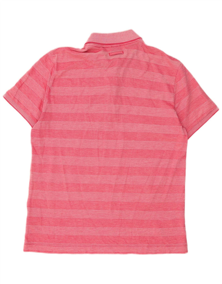 Hugo Boss Hombre | Polo de corte regular de algodón a rayas rosa medio
