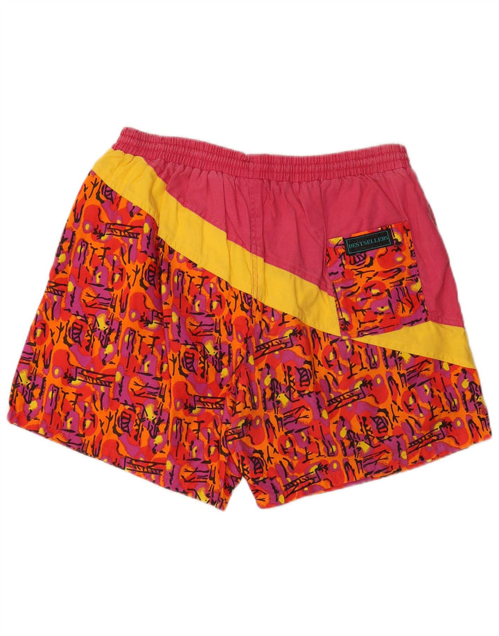 Bañador VINTAGE para hombre XL Algodón geométrico rosa