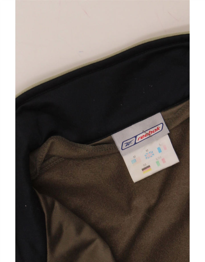 REEBOK Hombre Chándal Top Chaqueta Marrón Medio Colorblock Poliéster