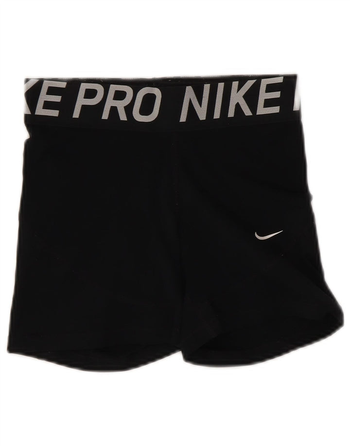 NIKE Pantalones cortos deportivos Dri Fit Graphic para mujer UK 8 Small Poliéster negro