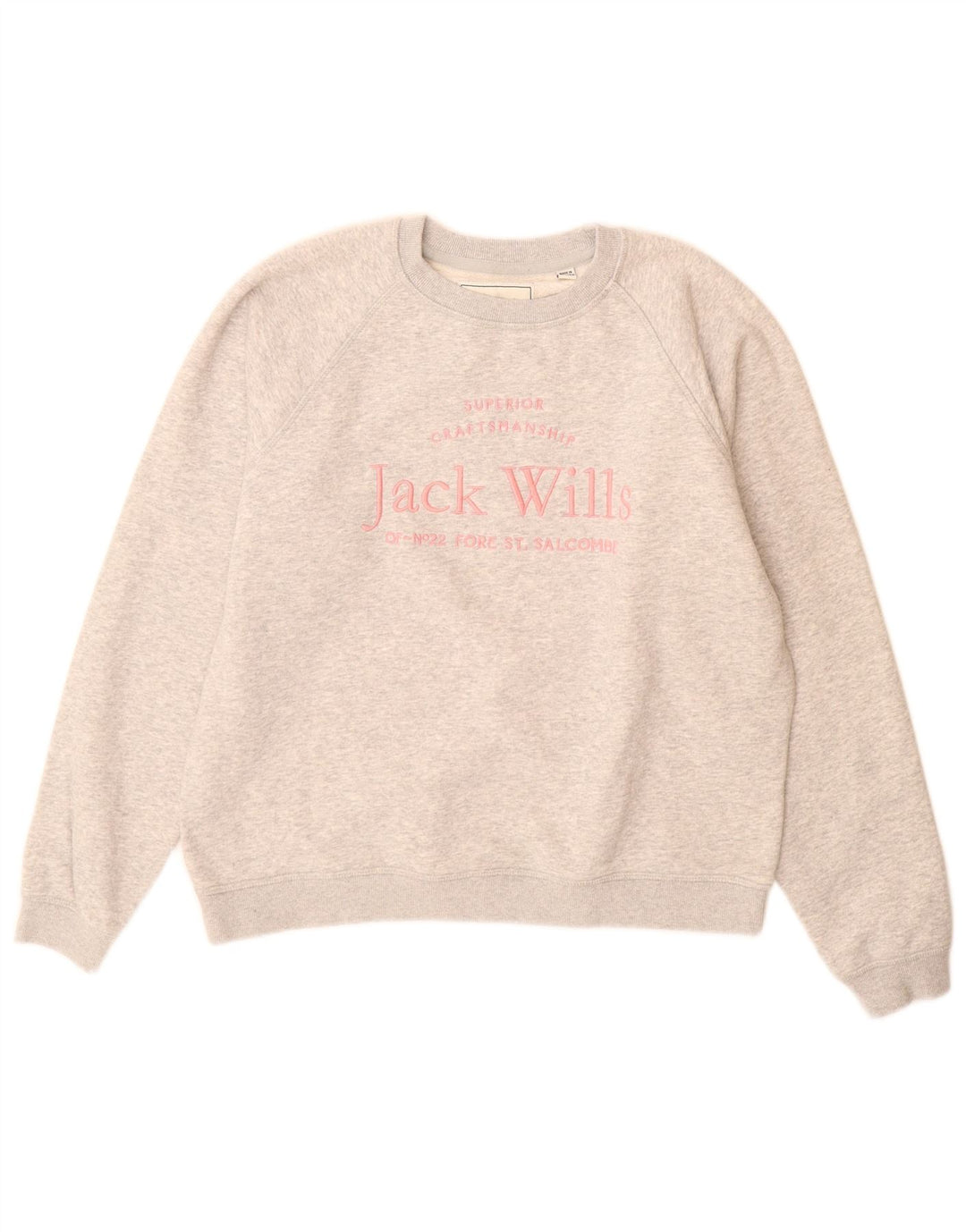 Jack Wills Sudadera gráfica para mujer Jumper UK 12 Gris medio moteado