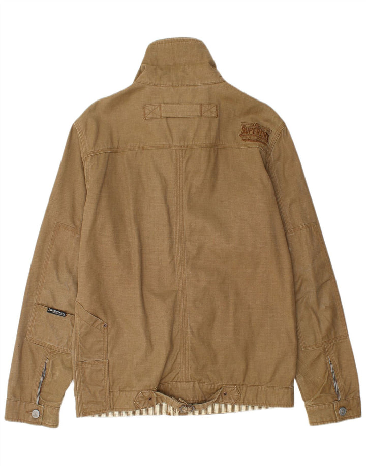 SUPERDRY Chaqueta utilitaria para hombre UK 40 Large Beige Cotton