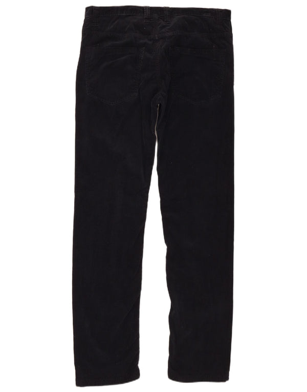 Benetton Pantalón Slim De Pana Mujer IT 48 XL W34 L31 Negro Algodón