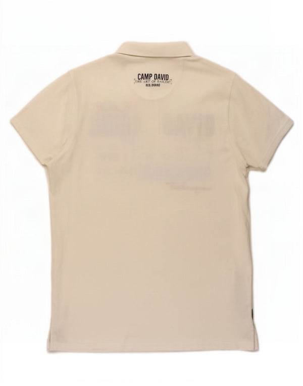 Camp David Polo gráfico para hombre 3XL Algodón blanco