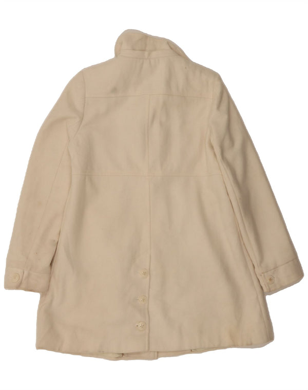 DKNY Womens Overcoat US 8 Medium Off White Polyester