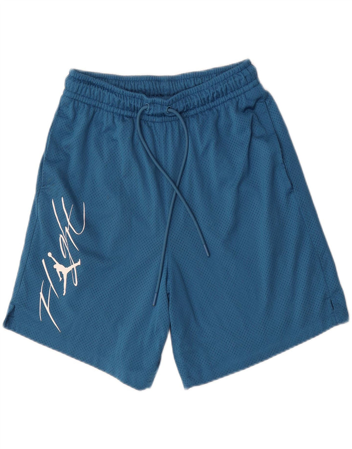 Jordan - Pantalones cortos deportivos con gráficos para hombre, poliéster azul pequeño