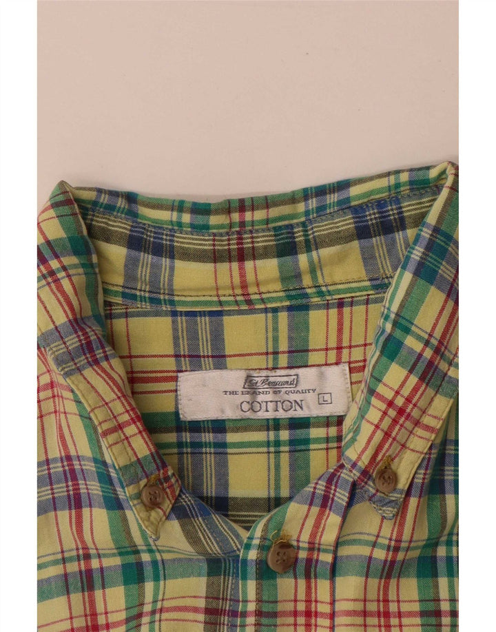 St. Bernard Camisa de manga corta para hombre de algodón a cuadros multicolores grandes