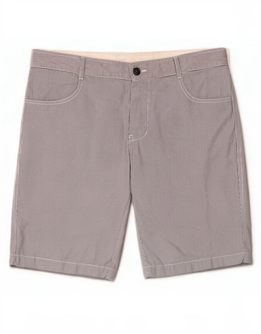 Pantalones Cortos Informales Benetton Hombre IT 48 Medium W38 Azul Rayas