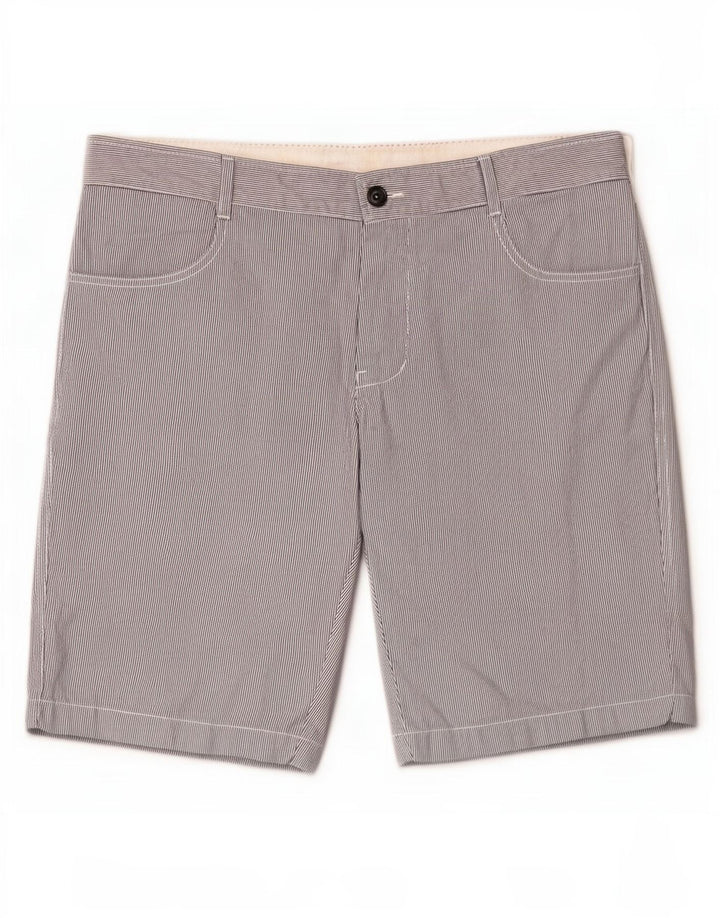 Pantalones Cortos Informales Benetton Hombre IT 48 Medium W38 Azul Rayas