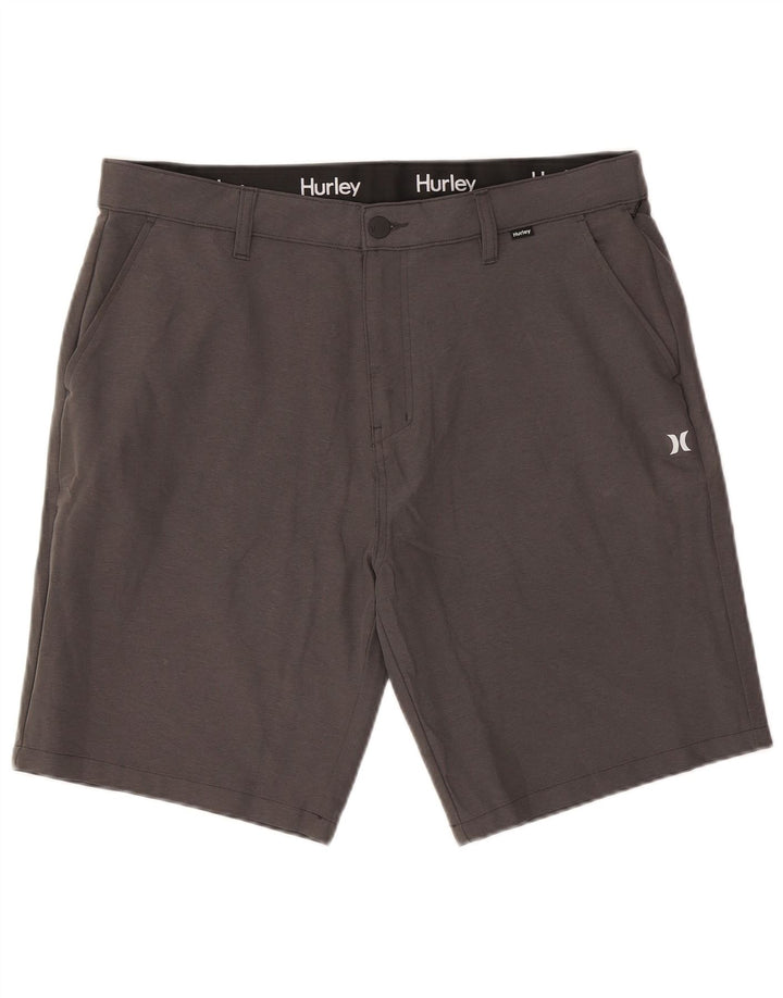 Hurley Pantalones cortos chinos para hombre W36 Large Gris Poliacrílico