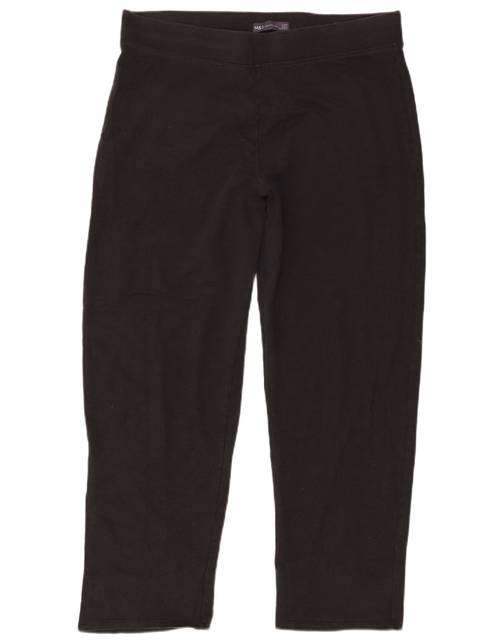 Marks & Spencer Leggings cortos para mujer UK 46 Grande Algodón negro