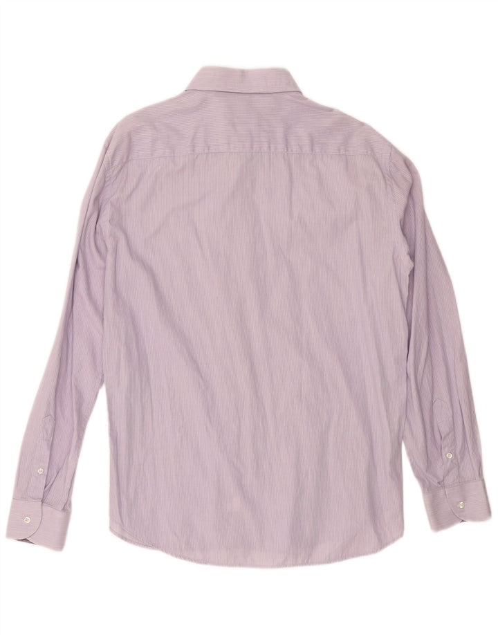 ROCCOBAROCCO Camisa De Hombre Algodón Rayas Púrpura Medio