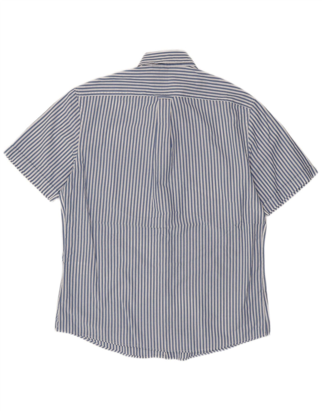 IZOD Camisa de manga corta para hombre de algodón a rayas azules grandes
