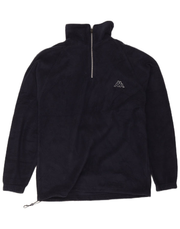 Kappa Hombre Zip Neck Fleece Jumper Small Azul Marino Poliéster Deportes