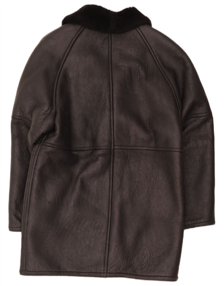 Abrigo de piel de oveja para hombre de Breco IT 48 Cuero negro mediano