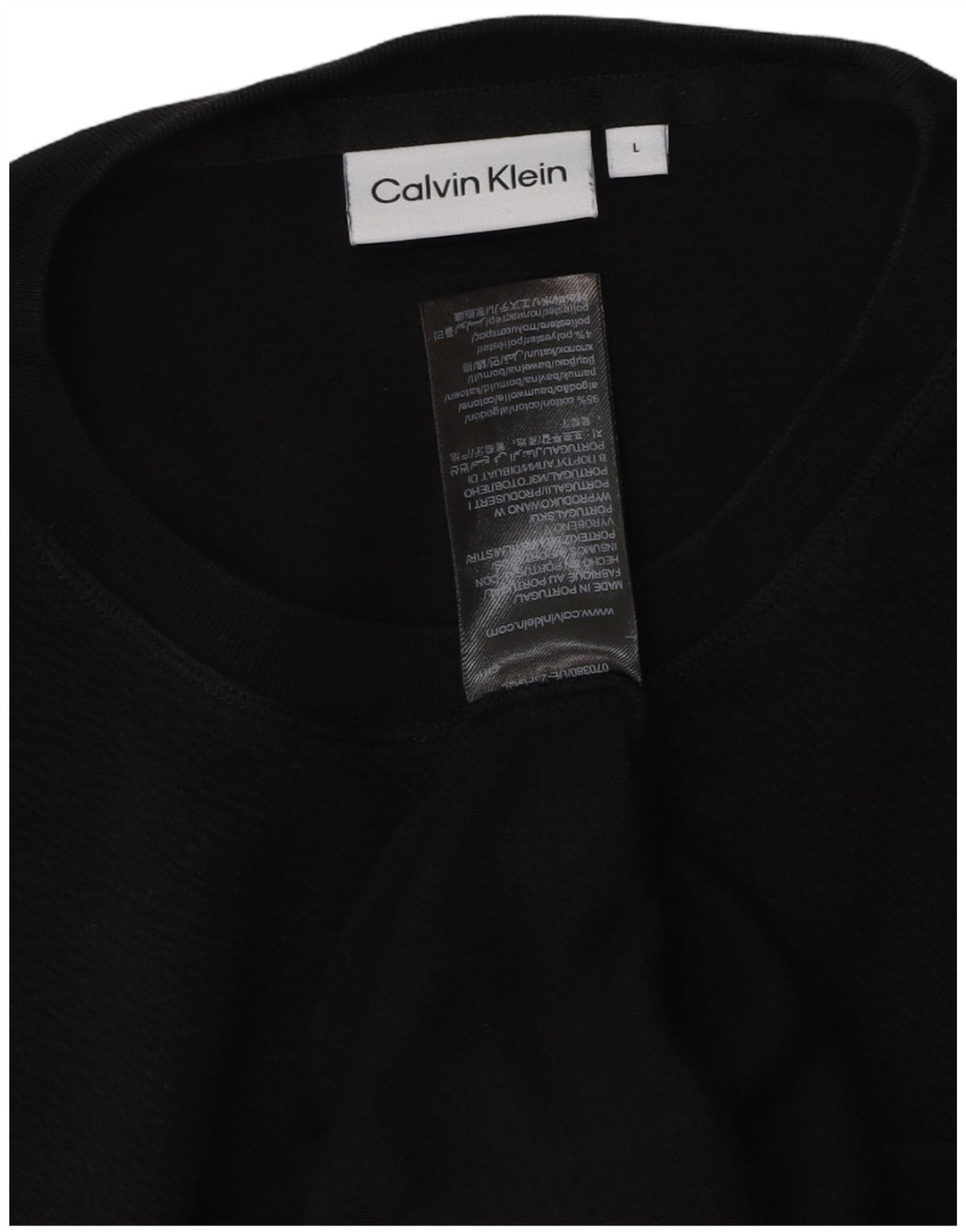 Calvin Klein - Camiseta para hombre, talla grande, algodón negro