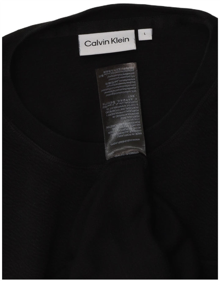 Calvin Klein - Camiseta para hombre, talla grande, algodón negro