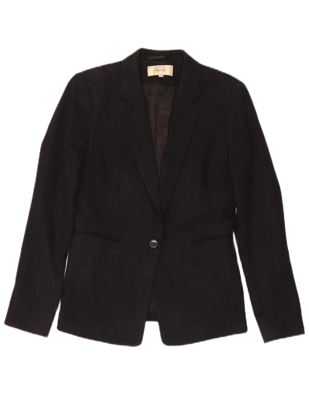 Chaqueta tipo blazer de 1 botón para mujer Reiss UK 10 Small Black Wool
