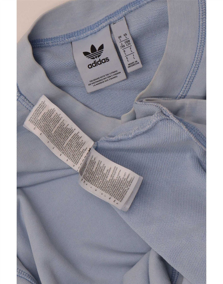 Adidas Hombre Sudadera Jumper Grande Azul Algodón