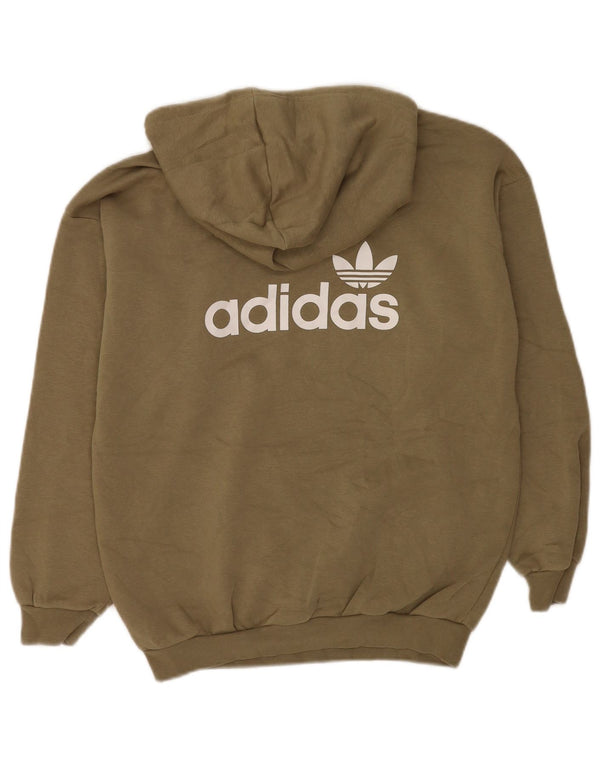 Adidas - Sudadera con capucha para mujer, ajuste holgado, Reino Unido 14, algodón verde medio