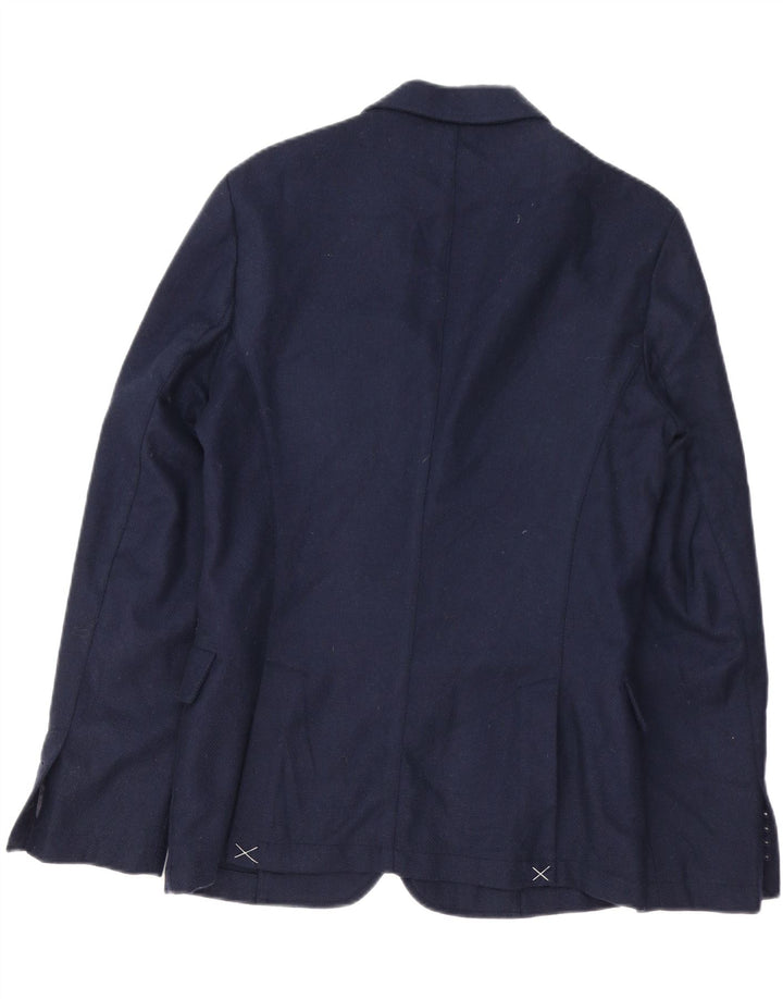 Trussardi Jeans Chaqueta tipo blazer de 2 botones para hombre IT 48 Medium Azul marino