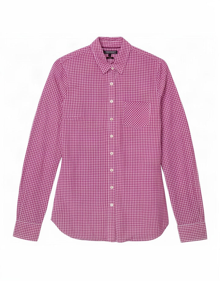 Tommy Hilfiger Camisa ajustada para mujer US 6 Medio Púrpura Gingham Algodón