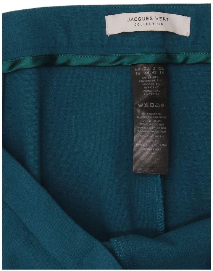 JACQUES VERT Pantalón chino cónico para mujer UK 40 Large W36 L30 Azul