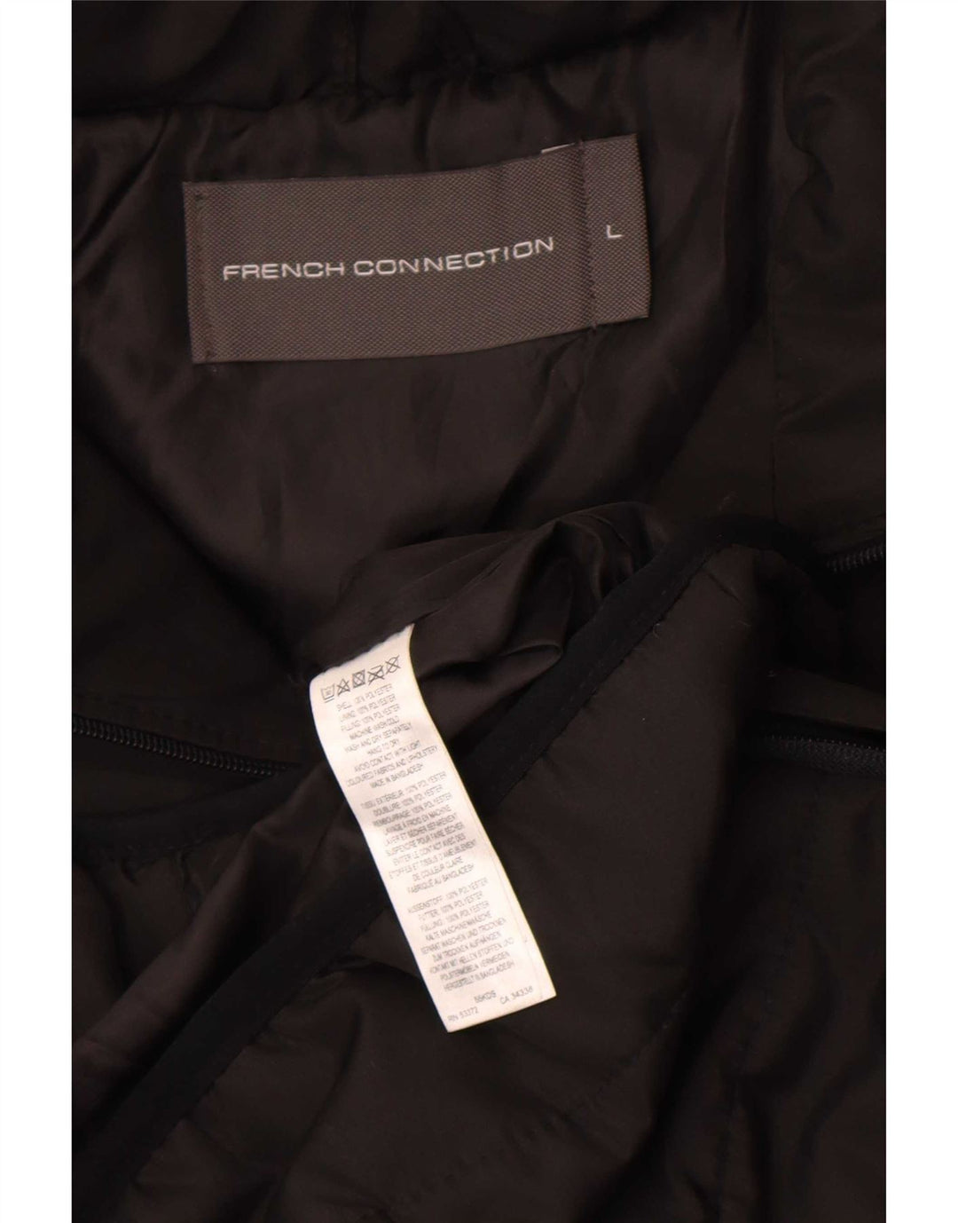 French Connection Chaqueta acolchada para hombre UK 40 Grande Poliéster negro