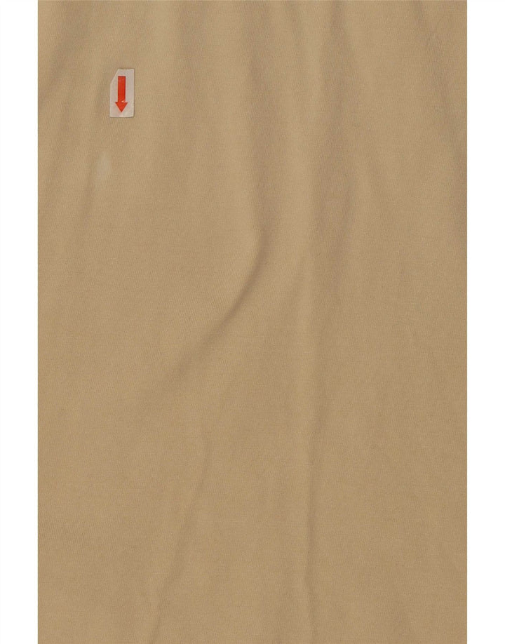 Vintage hombres manga corta militar pullover camisa grande beige