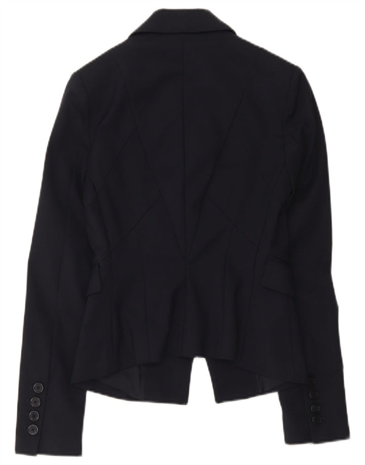 Elisabetta Franchi Chaqueta tipo blazer de 2 botones para mujer IT 42 Azul marino mediano