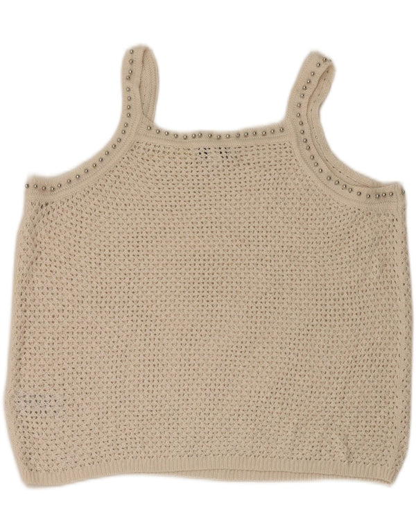 Marks & Spencer Top Cami De Ganchillo Para Mujer UK 40 Grande Acrílico Blanco Roto