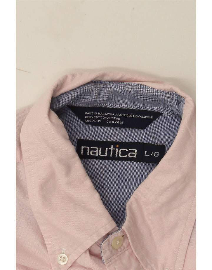 Camisa Nautica Hombre Grande Rosa Algodón