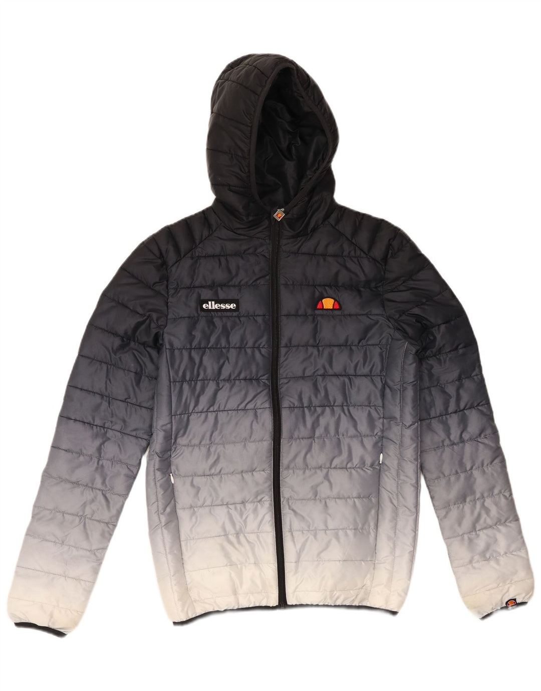 ELLESSE Chaqueta acolchada con capucha para hombre UK 34 XS Poliéster color block azul marino