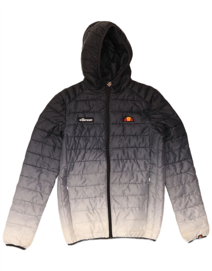 ELLESSE Chaqueta acolchada con capucha para hombre UK 34 XS Poliéster color block azul marino