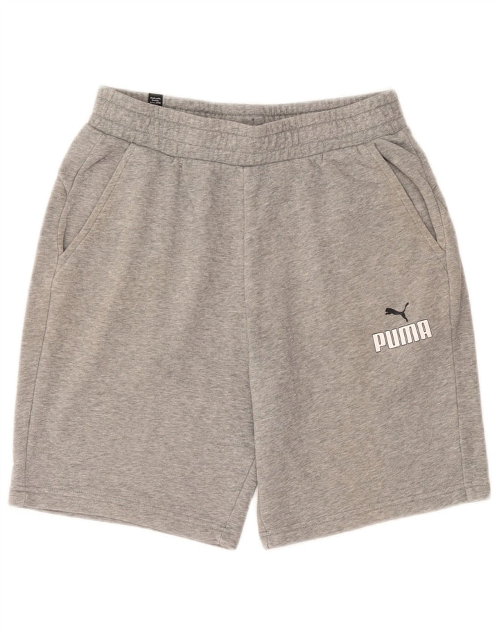 Pantalones cortos deportivos Puma para hombre de algodón gris medio