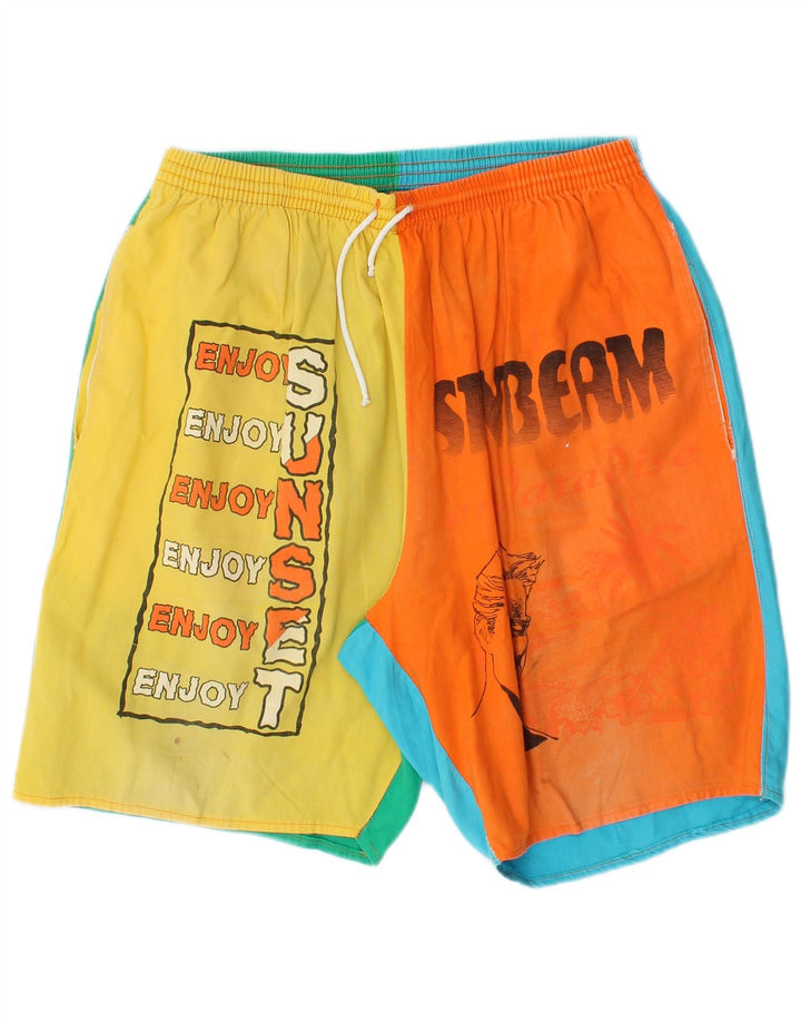 Bañador con estampado gráfico de hombre Sunbeam, talla mediana, multicolor