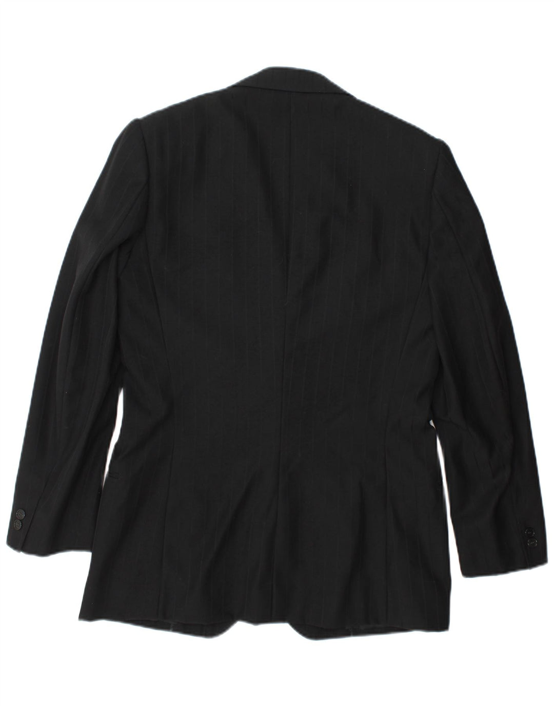 Vintage hombres 2 botones Blazer chaqueta Reino Unido 36 pequeño negro rayas