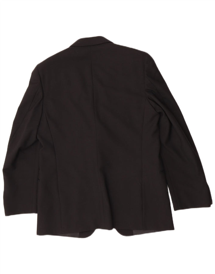 San Remo Chaqueta tipo blazer con 1 botón para hombre IT 54 2XL Clásico de lana virgen negra