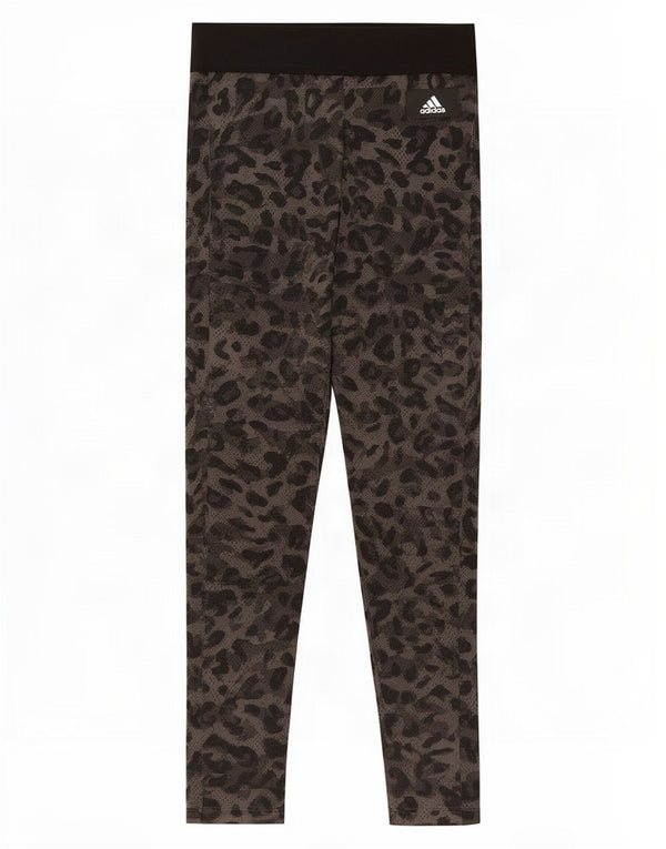 Adidas Leggings cortos para mujer Reino Unido 8/10 Pequeño gris estampado animal